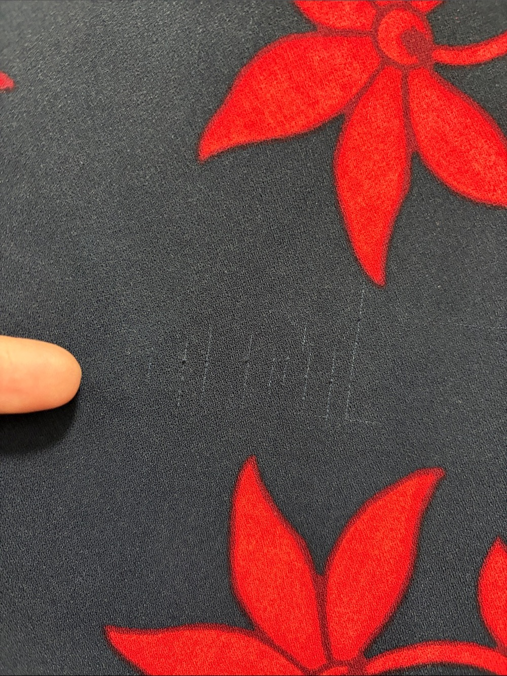 Banana Republic Navy A-Line Skirt with Red Floral Motif - Picture 5 of 5